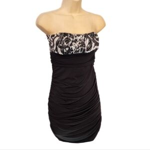 Body Central Dress Boutique Strapless Ruched  Black Size S